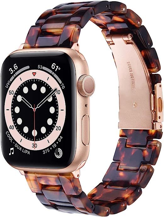 V-MORO Resin Strap Compatible with Series 6 Apple Watch Band 40mm 38mm, Women Fashion Bracelet wi... | Amazon (US)
