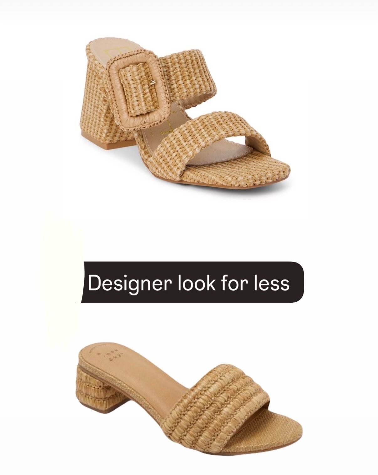 Designer look for less! These are so cute ! 


#designerdupe #lookforless #raffiaheels #heels #blockheels #raffiasanfals @Kohl's @Target 
#LTKSeasonal #LTKOver40 #LTKU