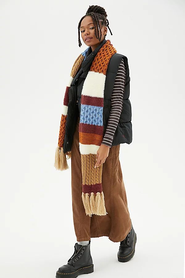 Mixed Knit Craft Scarf | Urban Outfitters (US and RoW)