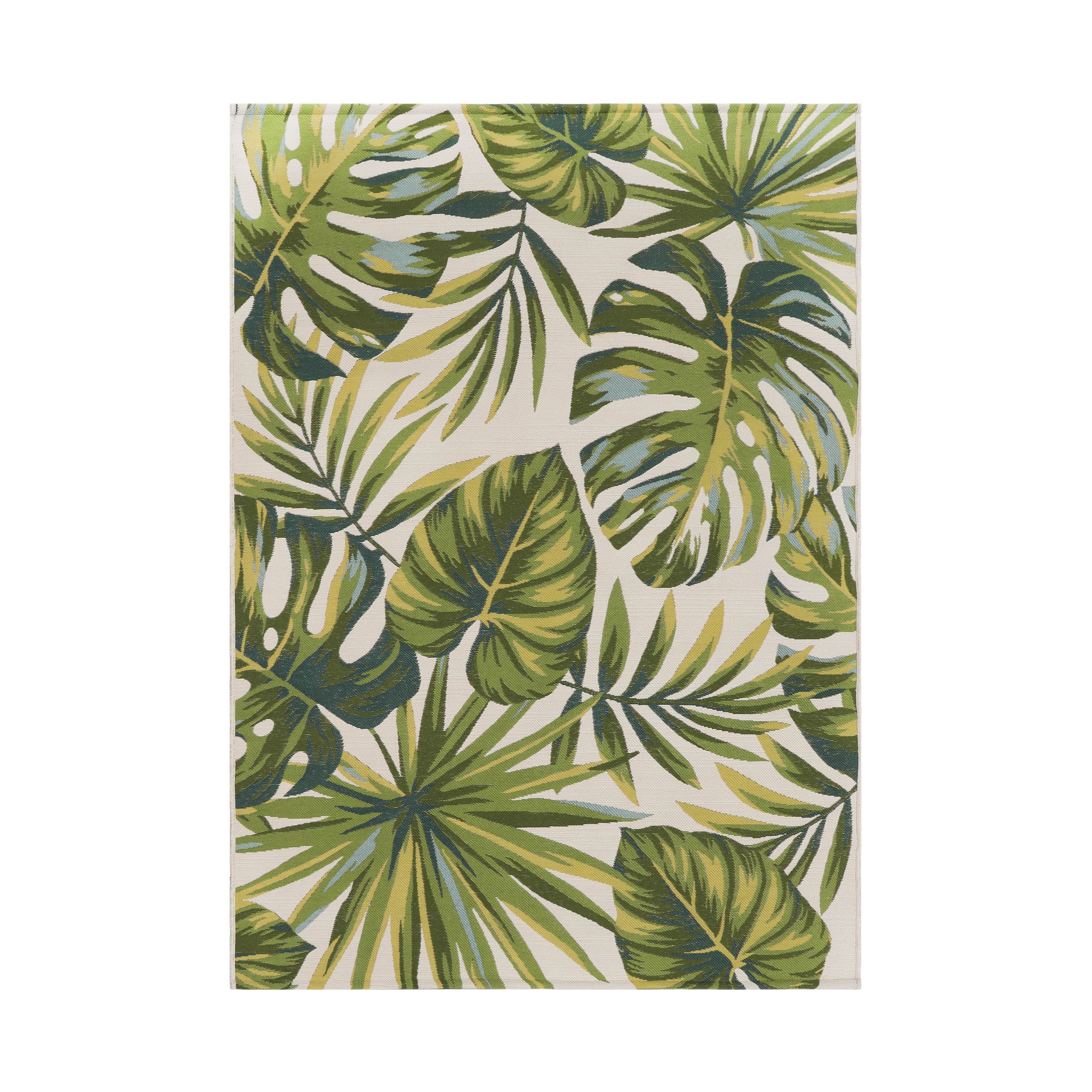 Better Homes & Gardens Green Palm Leaf Woven Outdoor Rug, 6' x 9' - Walmart.com | Walmart (US)