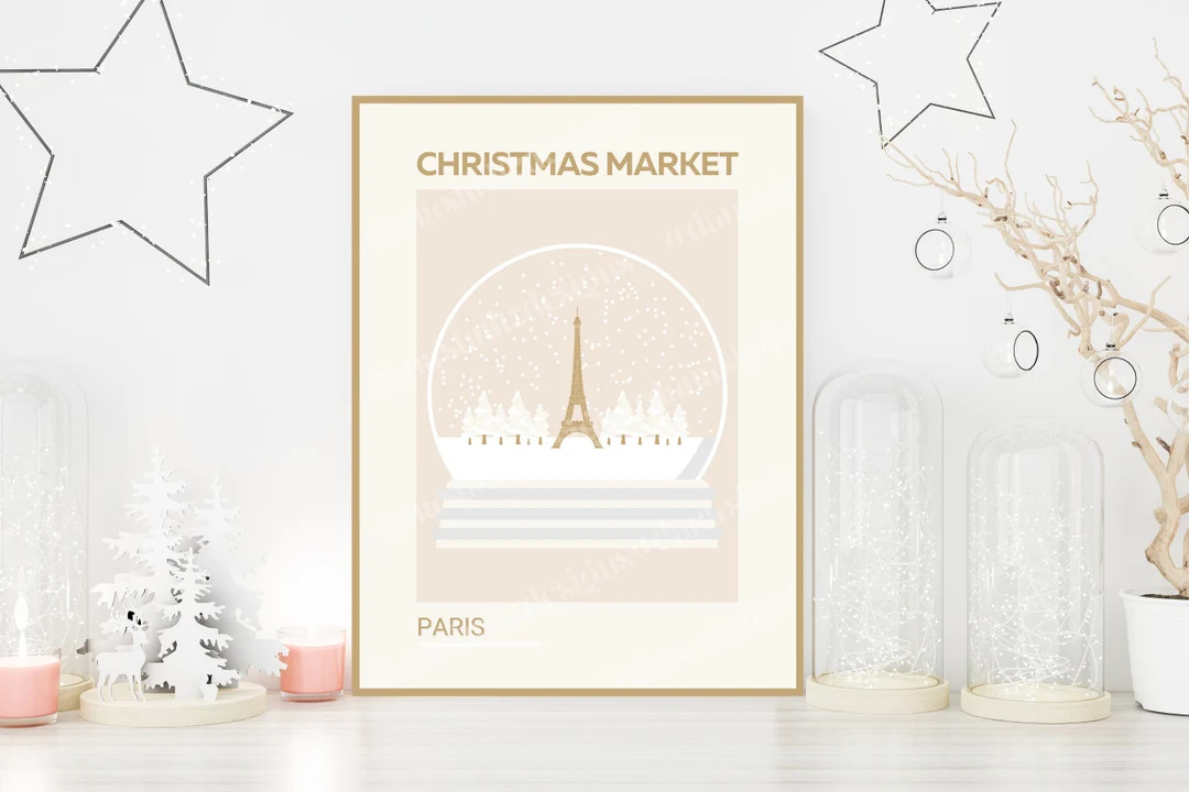 Christmas Print: Paris  DIGITAL DOWNLOAD - Etsy | Etsy (US)