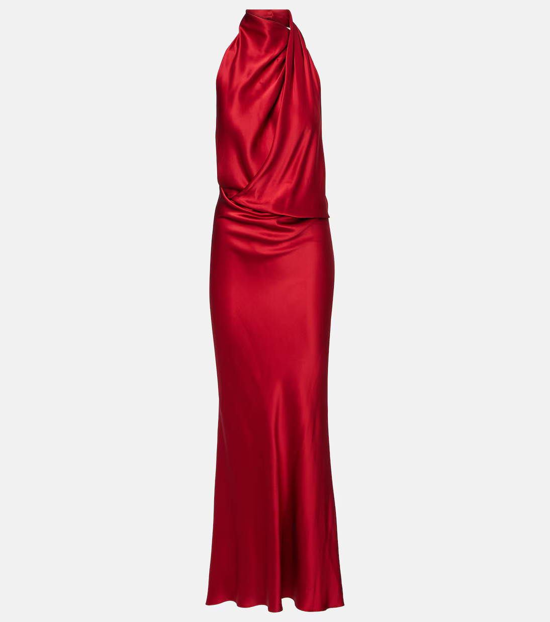 Draped halterneck silk satin gown | Mytheresa (US/CA)