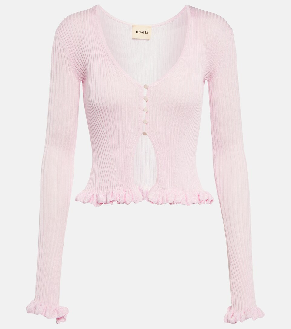 Zinnia ruffle-trimmed silk cardigan | Mytheresa (US/CA)