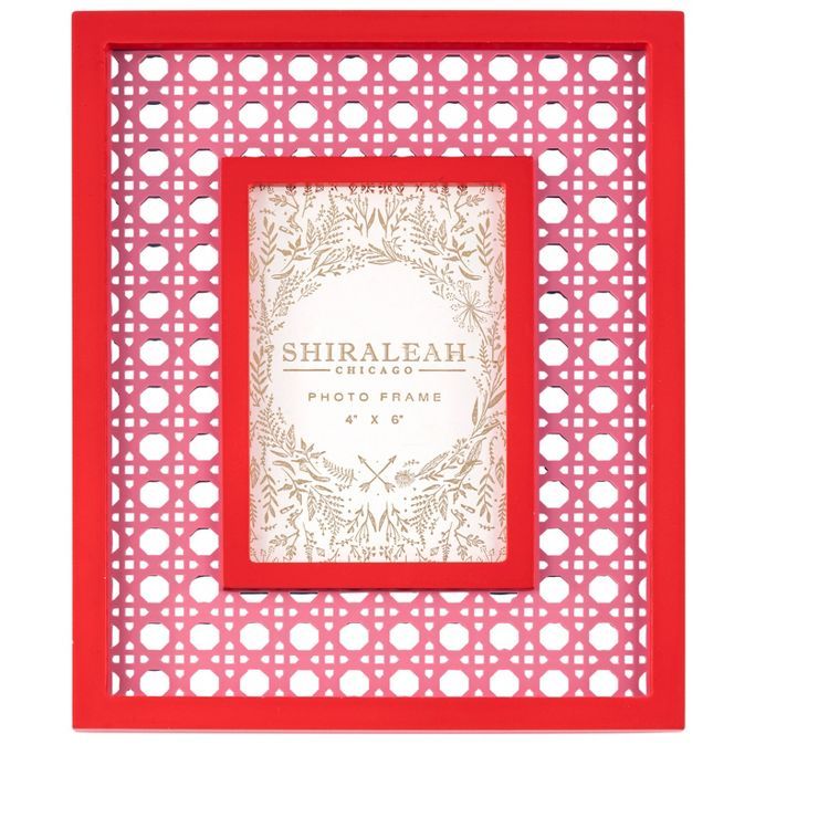 Shiraleah Celebration Pink and Red Lattice 4" X 6" Picture Frame | Target