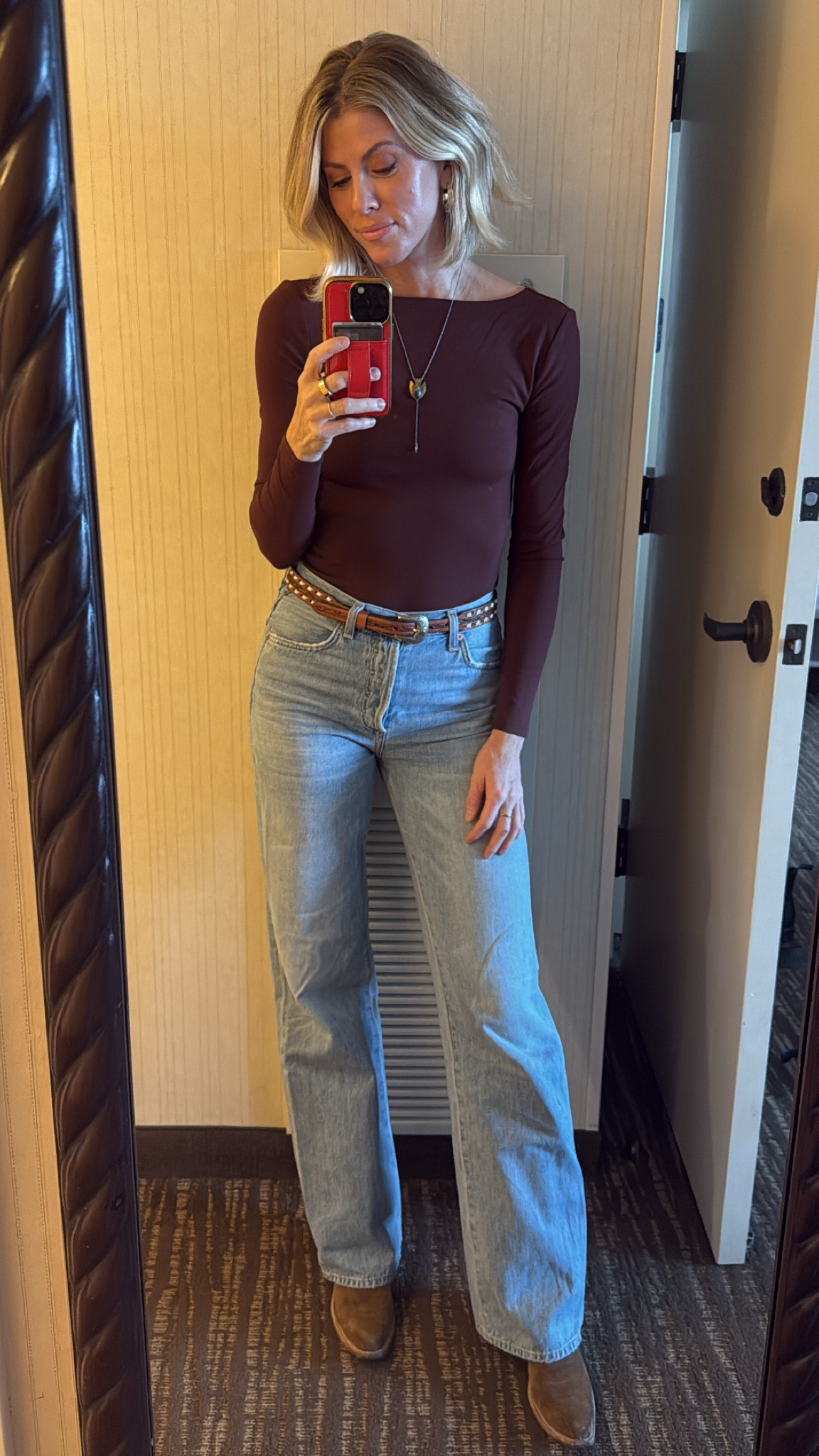 The open back on this shirt is where it’s at. Small business on the necklace and belt 

#LTKOver40 #LTKStyleTip