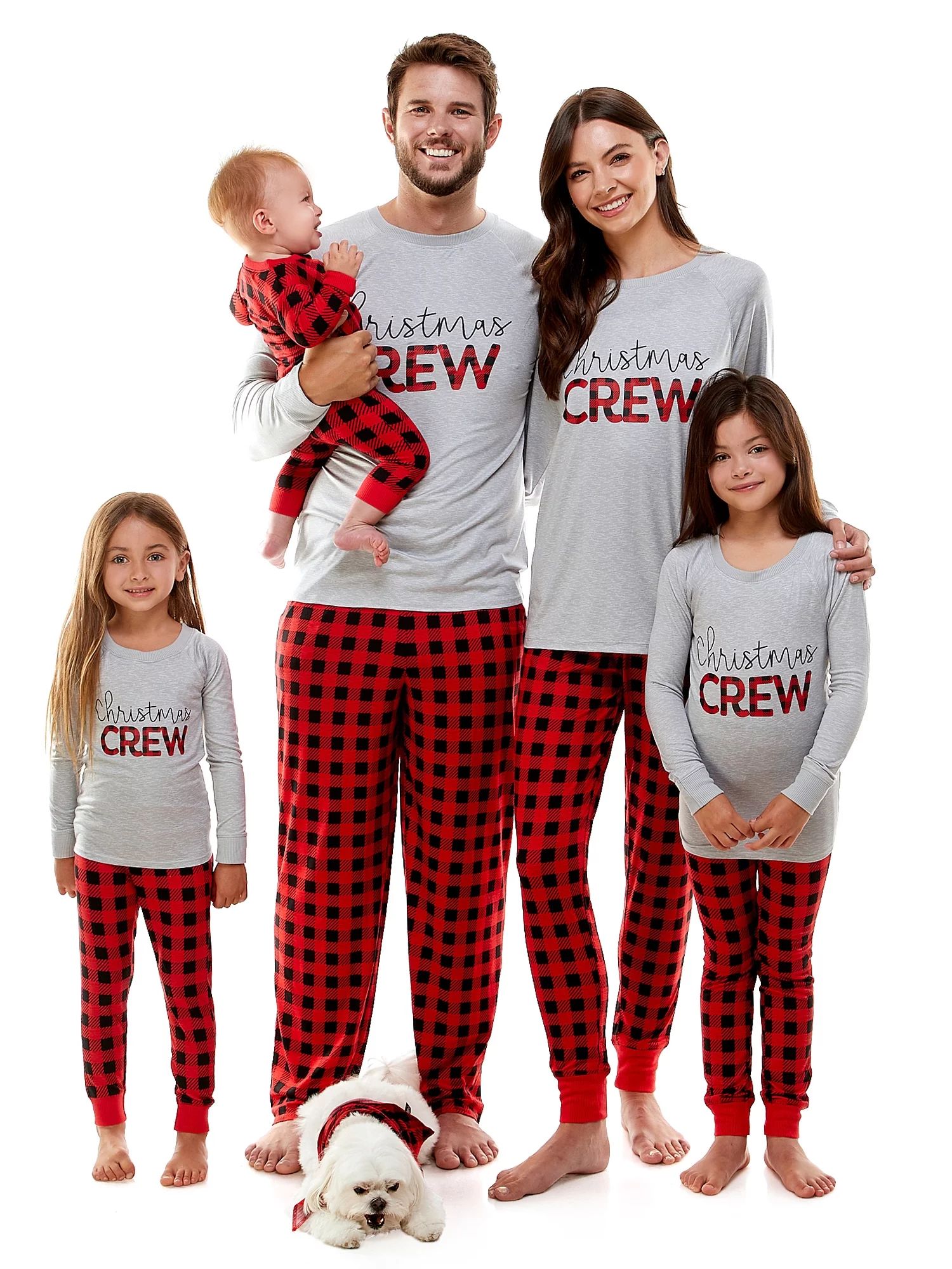 Derek Heart Buffalo Plaid Christmas Crew Matching Family Christmas Pajama Sets, Kids - Walmart.co... | Walmart (US)