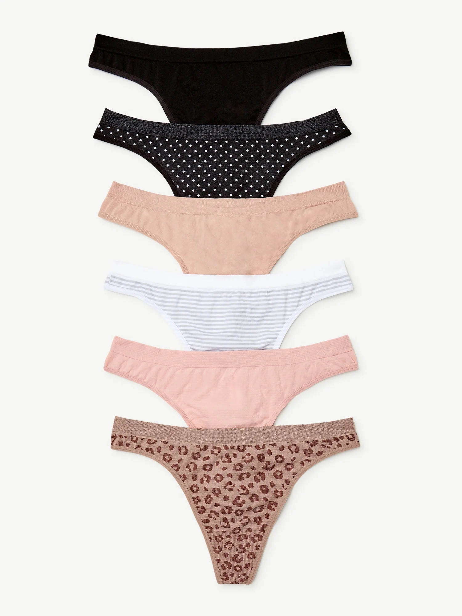 Joyspun Women's Seamless Thong Panties, 6-Pack, Sizes XS to 3XL - Walmart.com | Walmart (US)