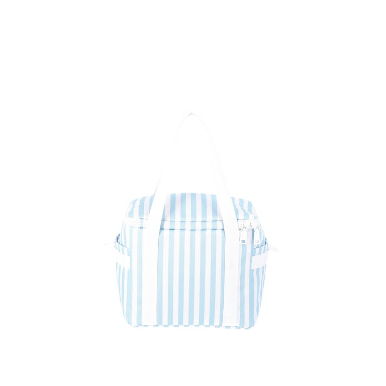 No Boundaries Beach Mini Cooler Tote Bag, Blue Stripe, Women's | Walmart (US)