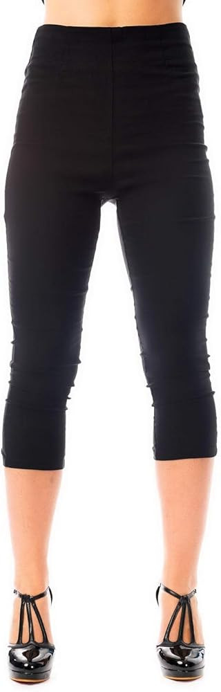 Ro Rox Ella Capri Pants - 1950s Vintage Style Women’s Trousers - High Waist - Zipper & Slits on... | Amazon (US)