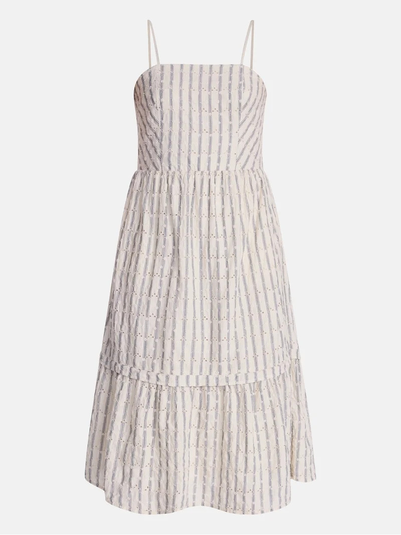 Time and Tru Women's Sleeveless Eyelet Cotton Midi Dress, Sizes XS-XXXL | Walmart (US)