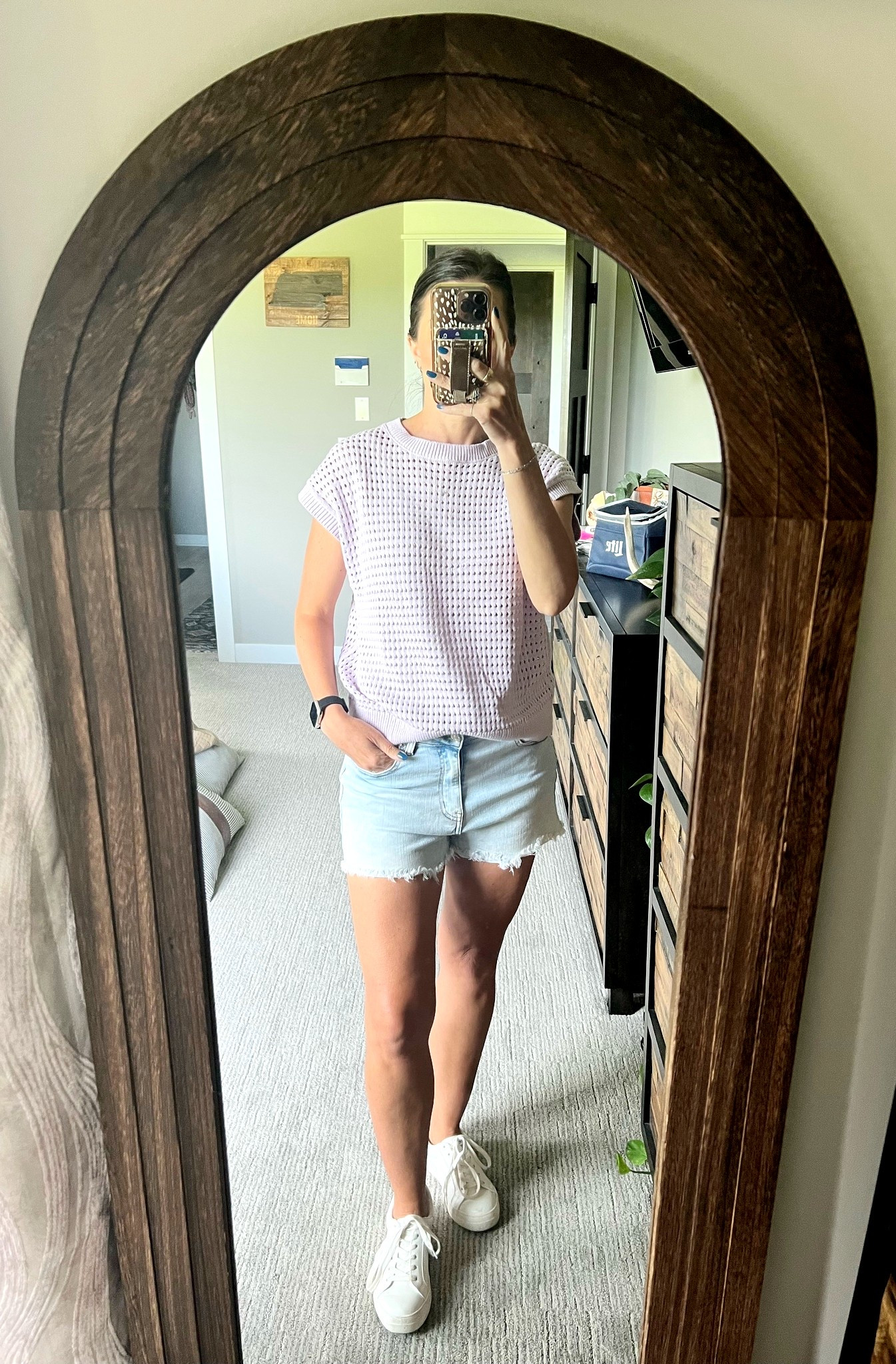 Purple knit top. 

#purple #top #shorts

#LTKootd #LTKOver40 #LTKPetite