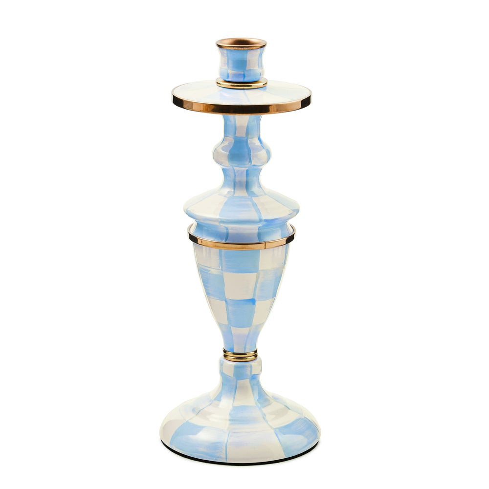 Sky Check Medium Candlestick | MacKenzie-Childs