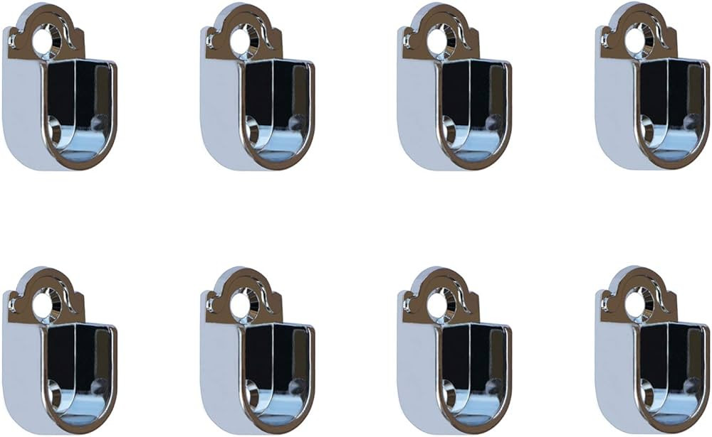 Metal Closet Wardrobe Rod Holder Socket End Support Pipe Bracket U-Shaped Flange for 16mm/0.63" R... | Amazon (US)