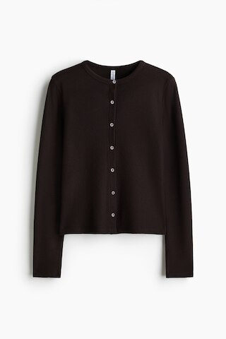 H & M - Waffled Cardigan - Brown | H&M (US + CA)
