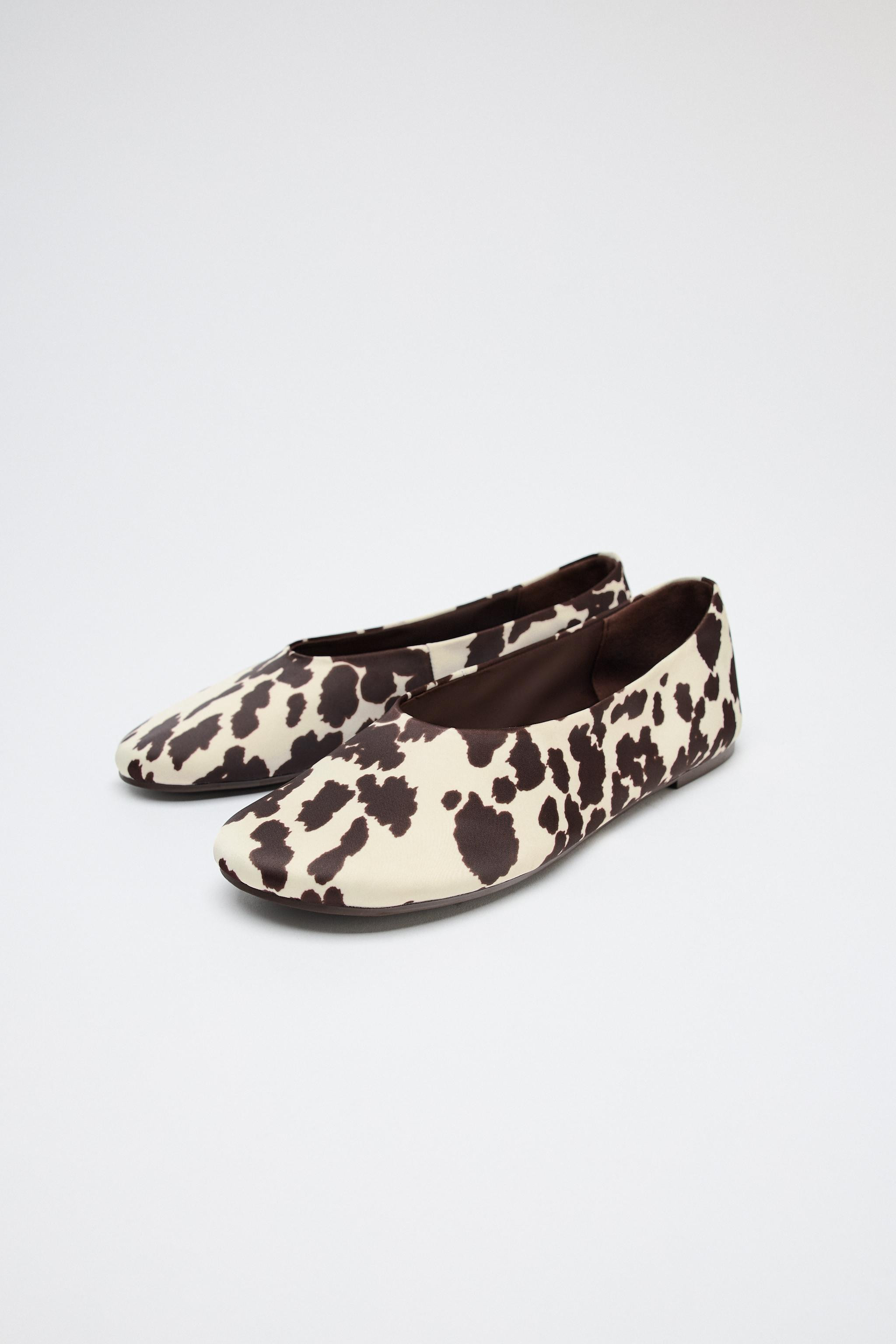 ANIMAL PRINT FABRIC BALLET FLATS | Zara UK