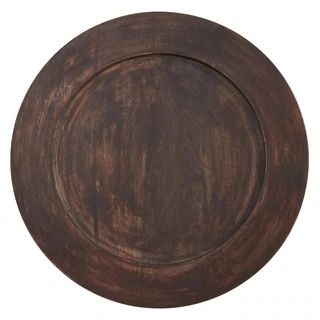 Round Table Chargers with Dark Wood Design (Set of 4) | Bed Bath & Beyond