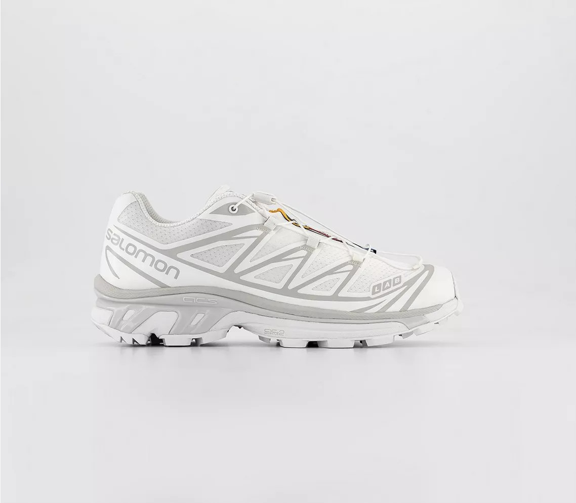 Salomon Xt-6 Trainers  White White Lunar Rock - Women's Trainers | Office Shoes (UK)