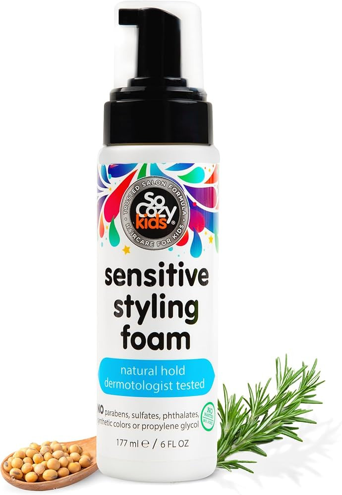 So Cozy Kids Sensitive Styling Foam - Sensitive Foam For Kids w/Straight or Curly Hair - Gentle N... | Amazon (US)
