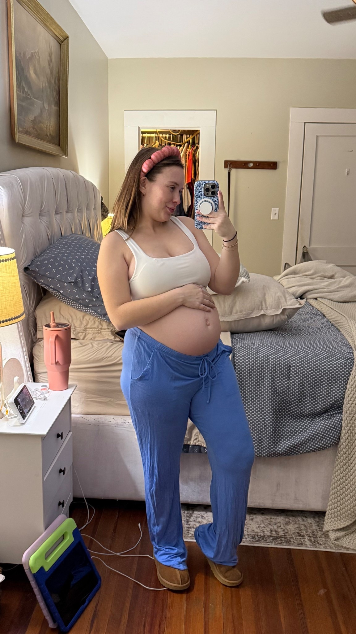 my fav pajama pants ever 🥰 only $18!! i’m wearing a medium for extra comfort throughout pregnancy. super stretchy 🫶🏼