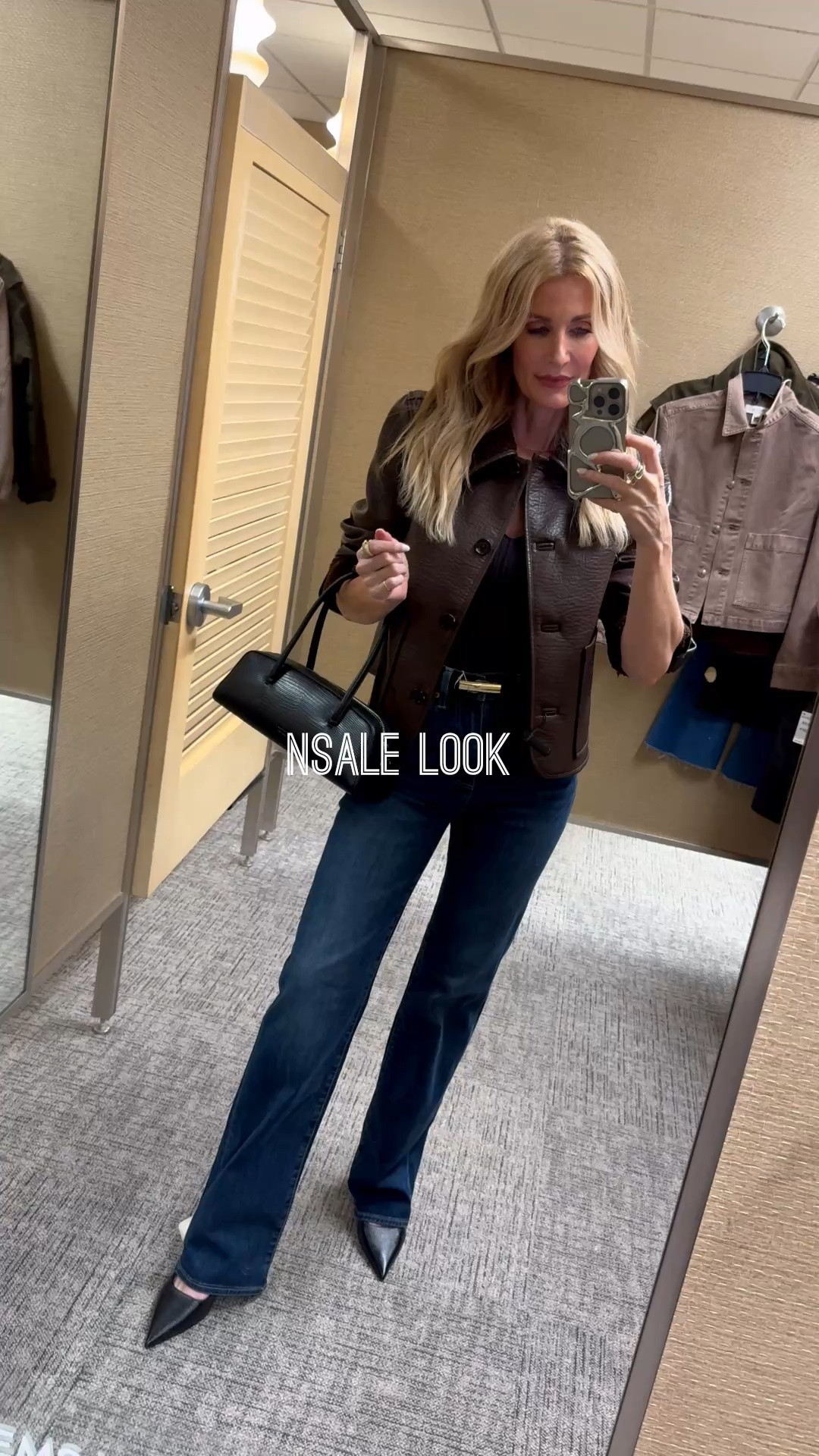 Entire look is part of the Nordstrom Anniversary Sale. ✨ These Pistola high-rise dark wash slim bootcut jeans are seriously so slimming and flattering. I paired them with this chocolate brown faux leather jacket with a faux shearling collar—the perfect on-trend piece for fall and winter. I’m wearing an XS in the jacket and a 24 in the denim. #LTKootd

#LTKSaleAlert#LTKOver40 

 #LTKSeasonal #LTKOver40 #LTKSaleAlert