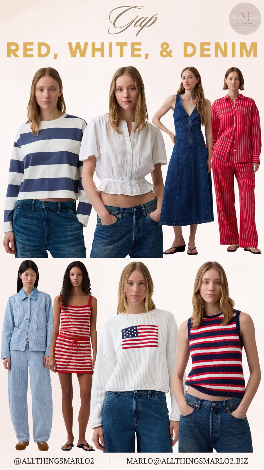 Gap red, white & denim 

 #LTKSeasonal #LTKWorkwear #LTKTravel