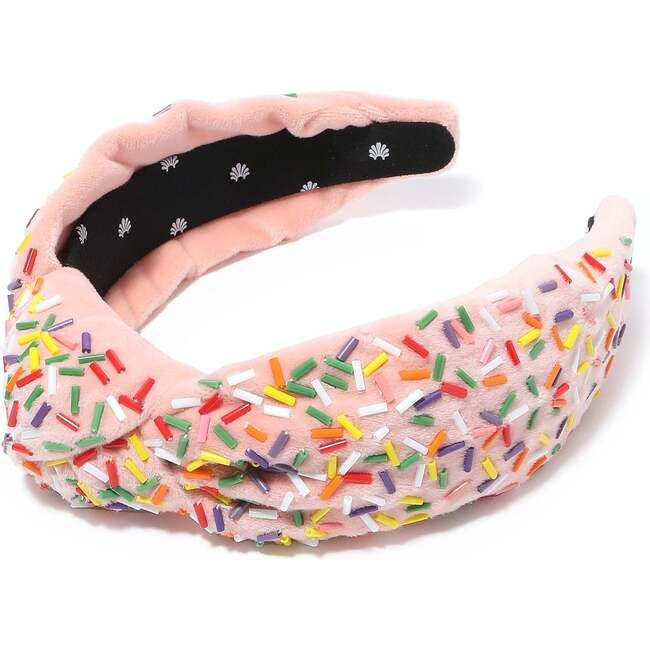 Lele Sadoughi | Women's Beaded Birthday Cake Knotted Headband, (Pink, One Size) | Maisonette | Maisonette