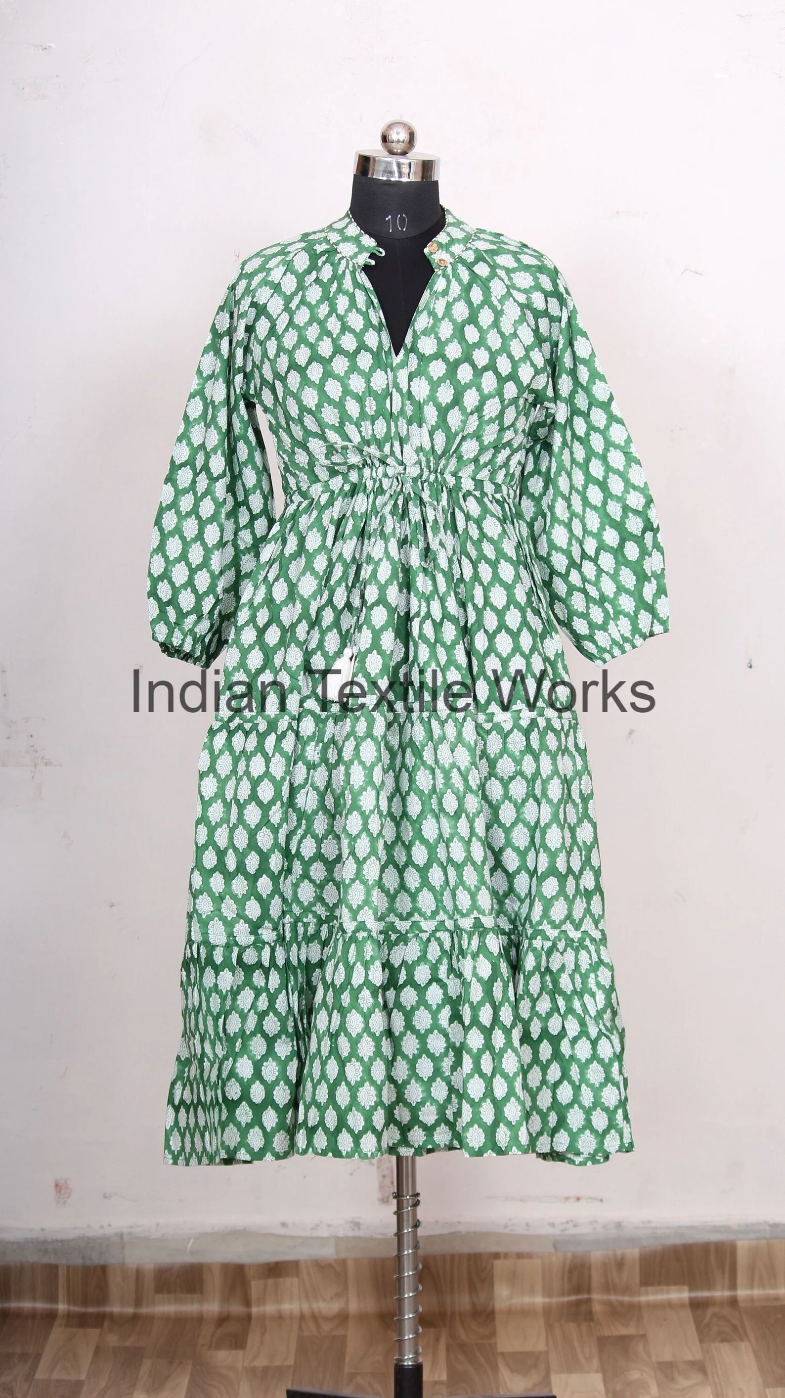 Indian Cotton Pure Dress, Boho Hippy Floral Boho Dress Hand Block Printed Dress, Boho Dress, Shor... | Etsy (US)
