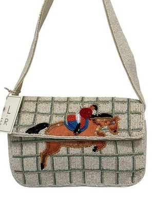 Sol and Mer Horse and Jockey Beaded Shoulder Bag Handmade in India NWT | eBay US