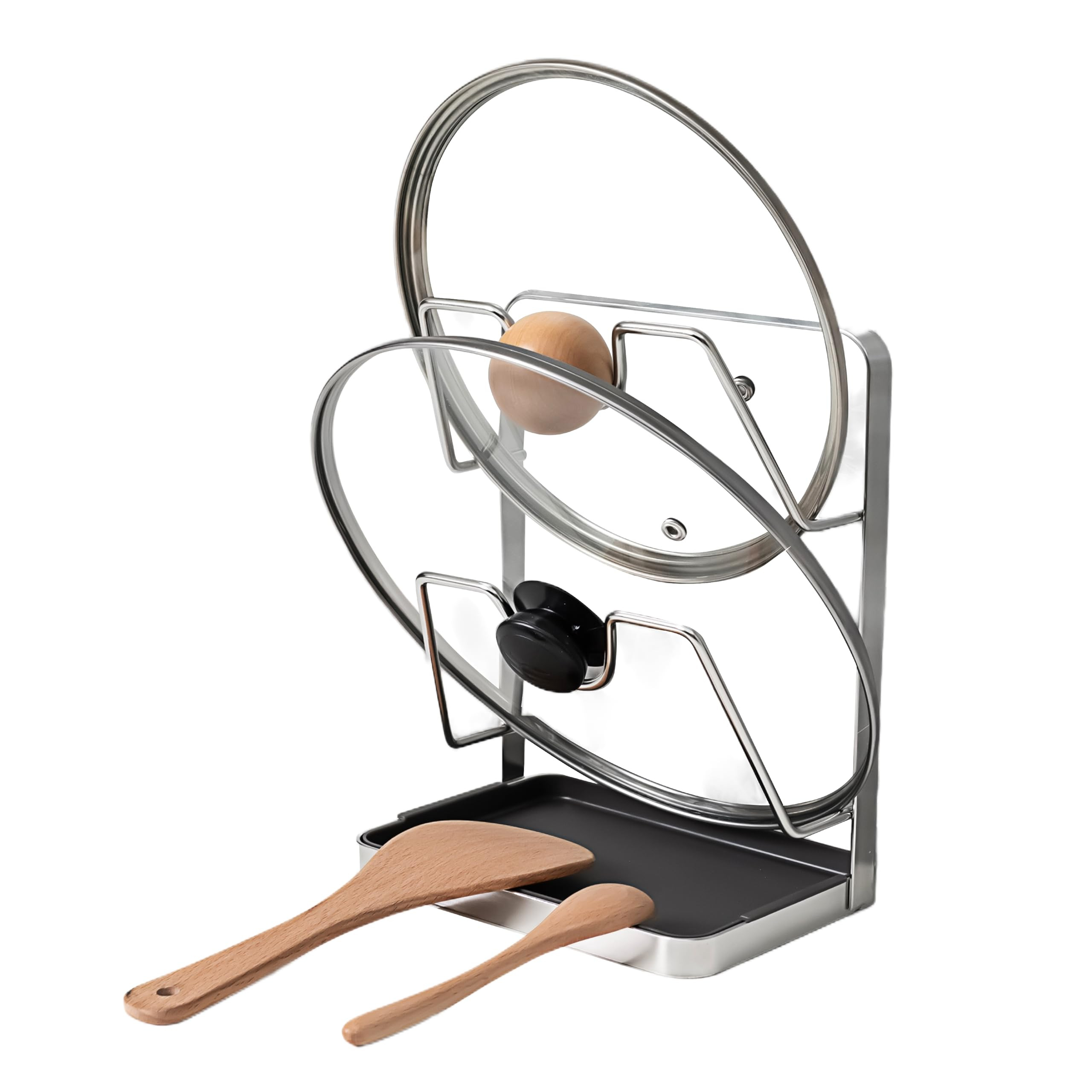 304 Stainless Steel Pot Lid Holder While Cooking, Kitchen Spoon Rest with Lid Holder for stove to... | Amazon (US)