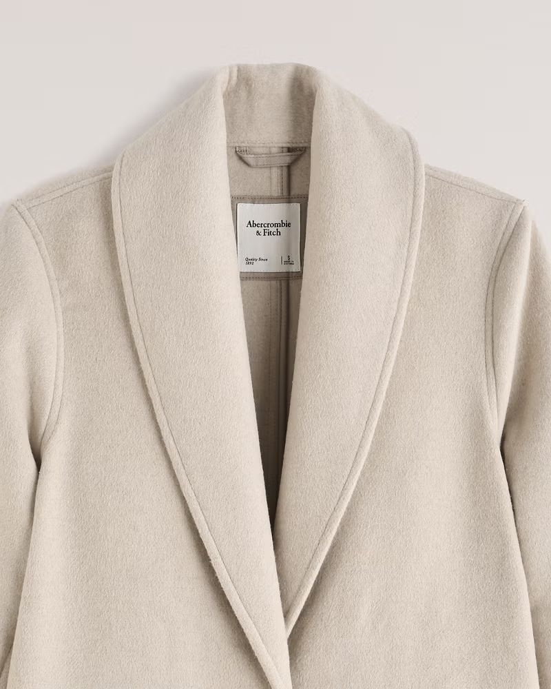 Wool-Blend Double Cloth Blanket Coat | Abercrombie & Fitch (US)
