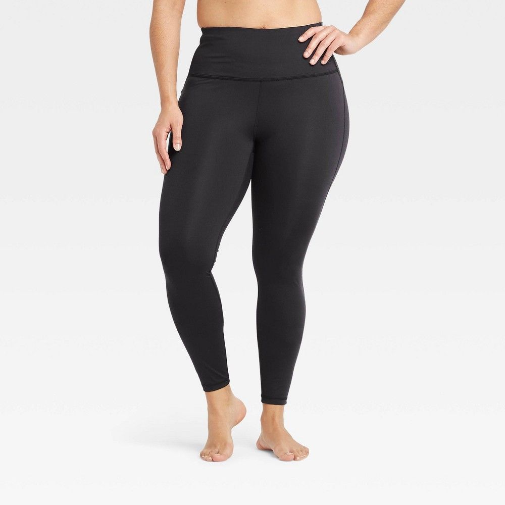 Women's Contour Curvy High-Waisted 7/8 Leggings with Power Waist 25"" - All in Motion Black L | Target