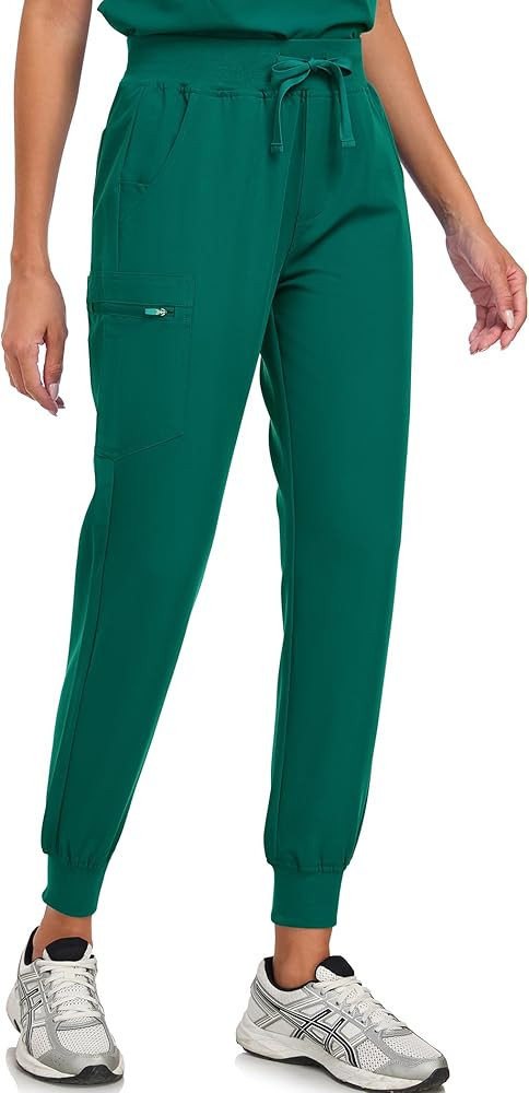 Womens Scrub Pants Jogger 4 Way Stretch Nurse Cargo Pants with Zipper Pocket Comfortable Medical ... | Amazon (US)