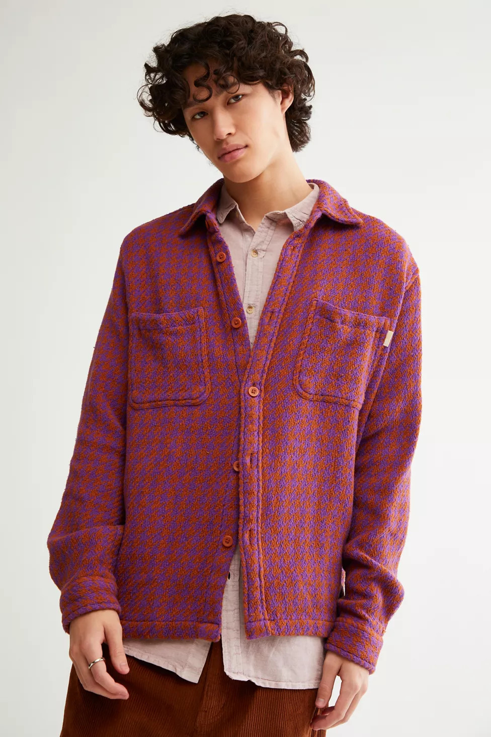 UO Large Houndstooth Shirt | Urban Outfitters (US and RoW)