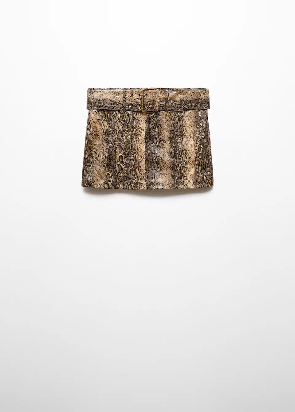 Animal-print mini-skirt with belt | MANGO (US)