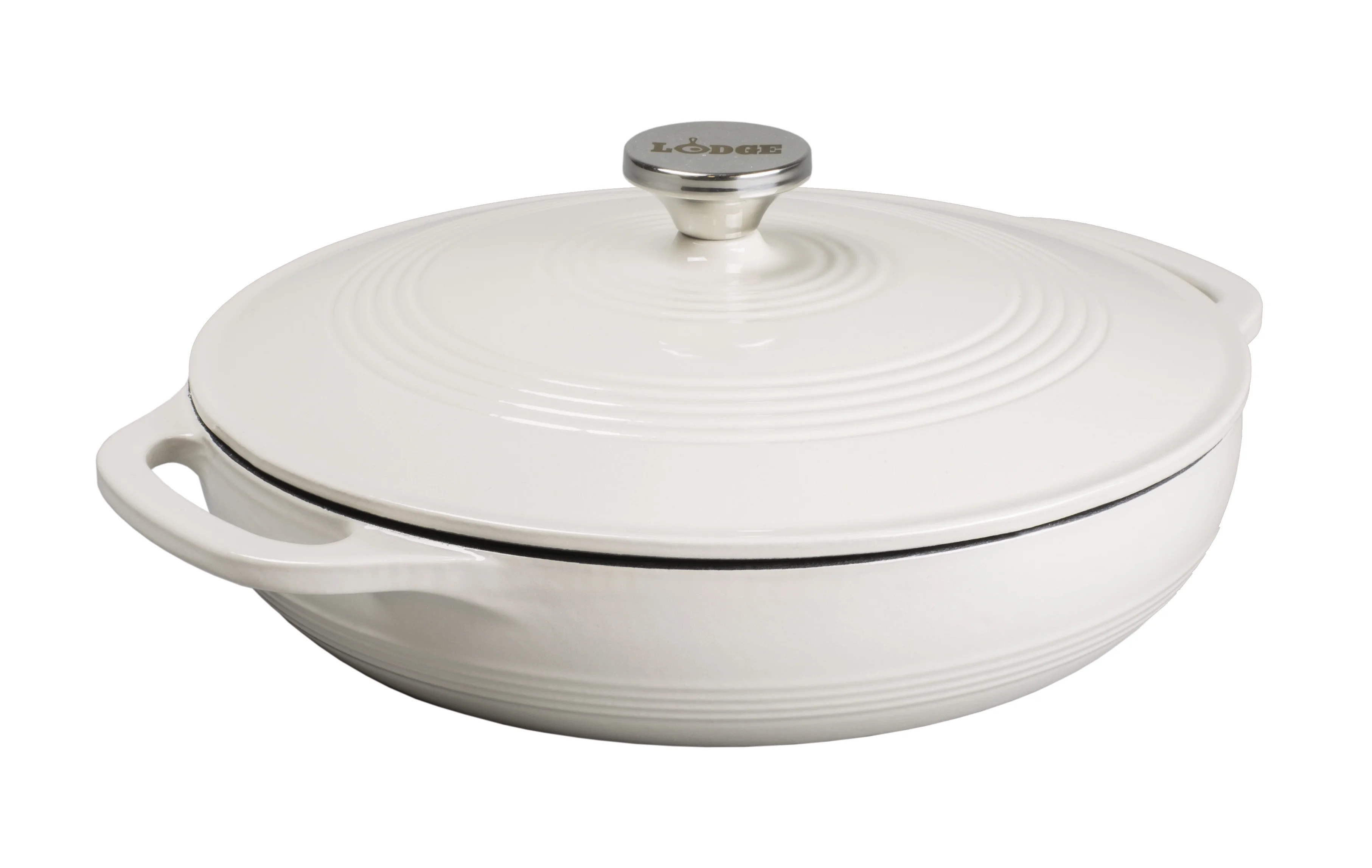 Lodge Cast Iron 3.6 Quart Enameled Covered Casserole Oyster - Walmart.com | Walmart (US)