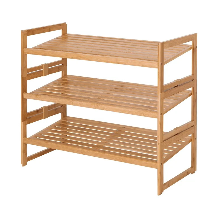 Better Homes & Gardens Bamboo 3 Tier Shoe Rack for 9 Pairs Shoe, 28.66 in Wx 13.18 in Dx 23.8 in ... | Walmart (US)