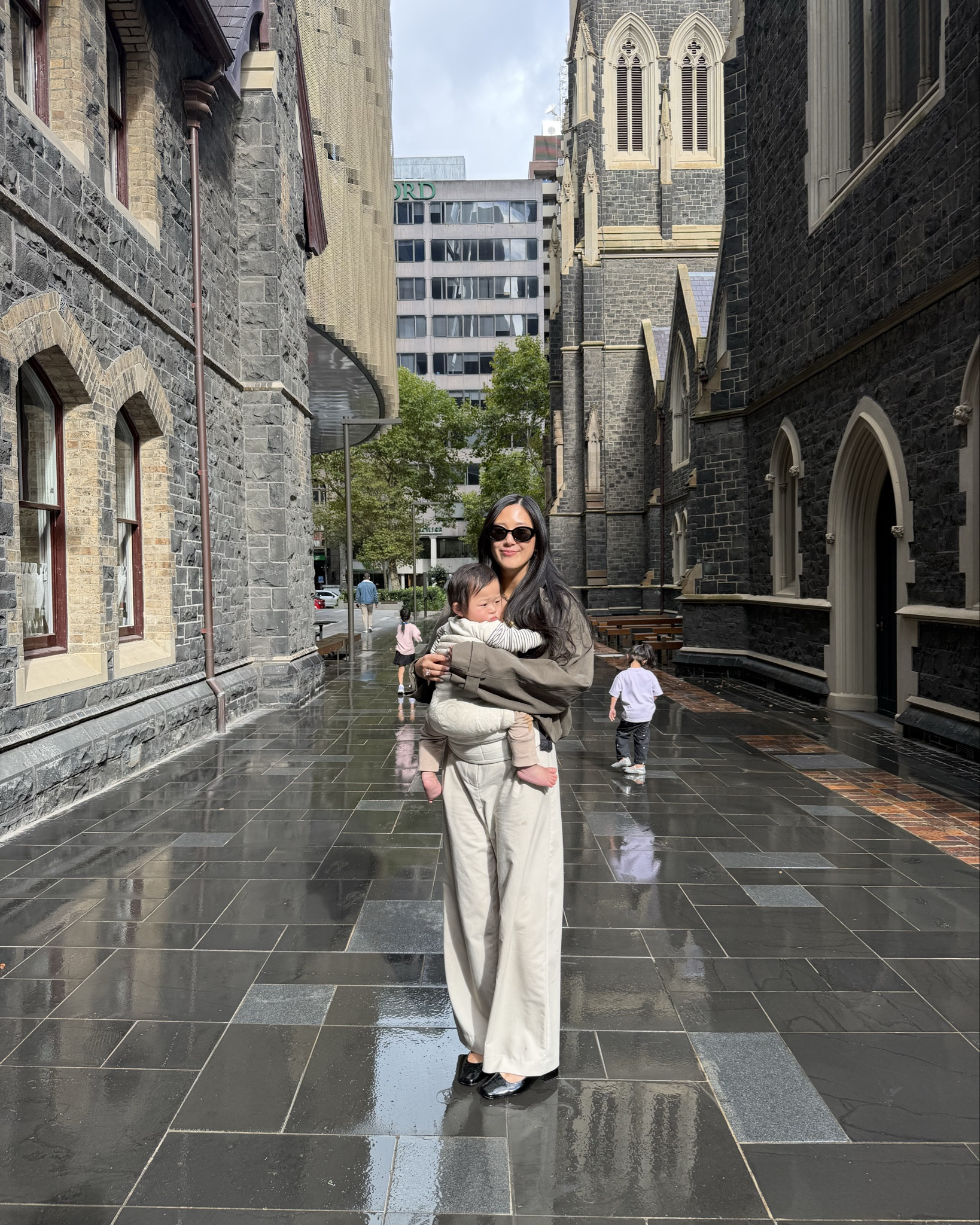Most used baby item is my carrier from Artipoppe!

Outfit details 
Idol pants size 1
Henne trench size 8 
