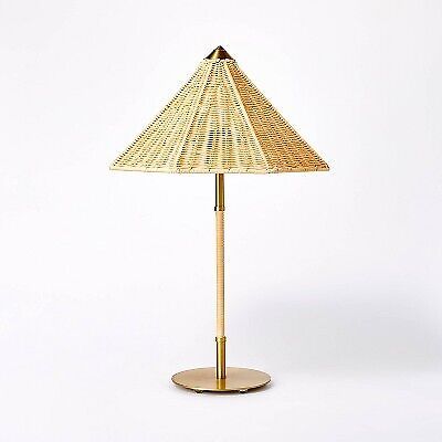 Table Lamp with Tapered Rattan Shade Gold (Includes LED Light Bulb) - Threshold  | eBay | eBay US