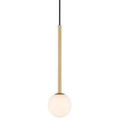 Possini Euro Eclipse 4 3/4" Wide Gold and White Glass LED Mini Pendant | Lamps Plus