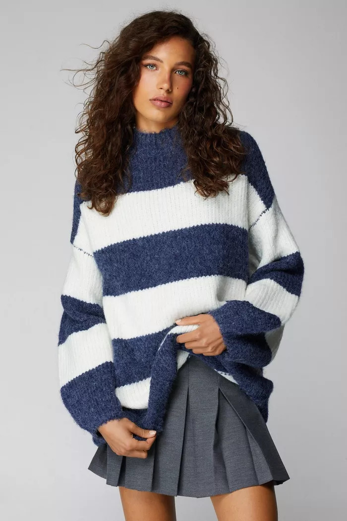Stripe Oversized Sweater | Boohoo.com (UK & IE)