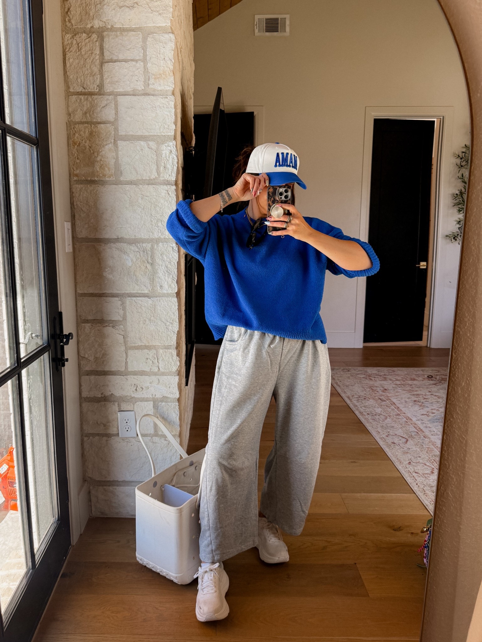 First baseball mom outfit of the season 
Sweater: XL (lots of great “team” colors)
Sweats: XL
HOKA’s: TTS


#LTKmomlife #LTKootd #LTKMidsize