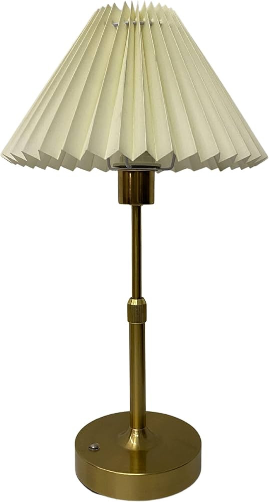 Small Pleated Table Lamp - Cordless, Touch Control, Ideal for Bedroom and Living Room Decoration | Amazon (US)