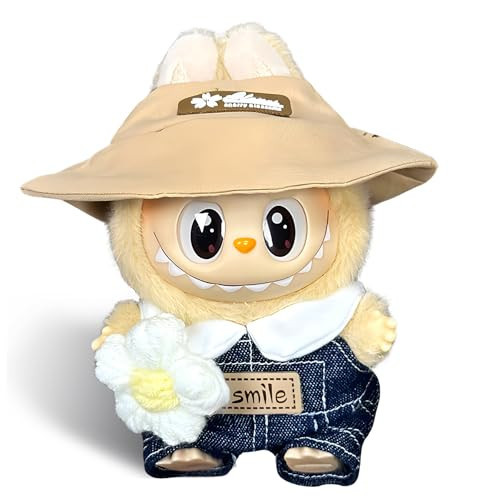 Labubu Clothes Outfit 17cm Labubu Dolls Handcrafted Plaid Scarf+Headband+Kawaii Suspenders Replacement 3 Set (Style D) | Amazon (US)