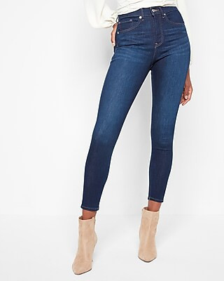 High Waisted Dark Wash Skinny Jeans | Express