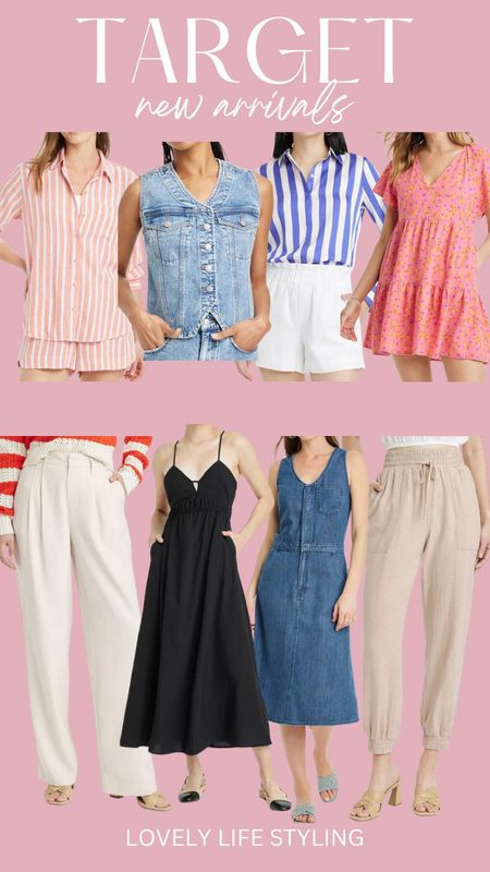 Target new arrivals 
Spring outfit 
Summer outfit 
Denim dress 
Linen pants 
Denim vest 


#LTKSeasonal #LTKstyletip #LTKfindsunder50
