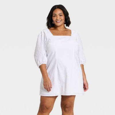 Women's Linen Mini Slip Dress - A New Day™ White XXL | Target