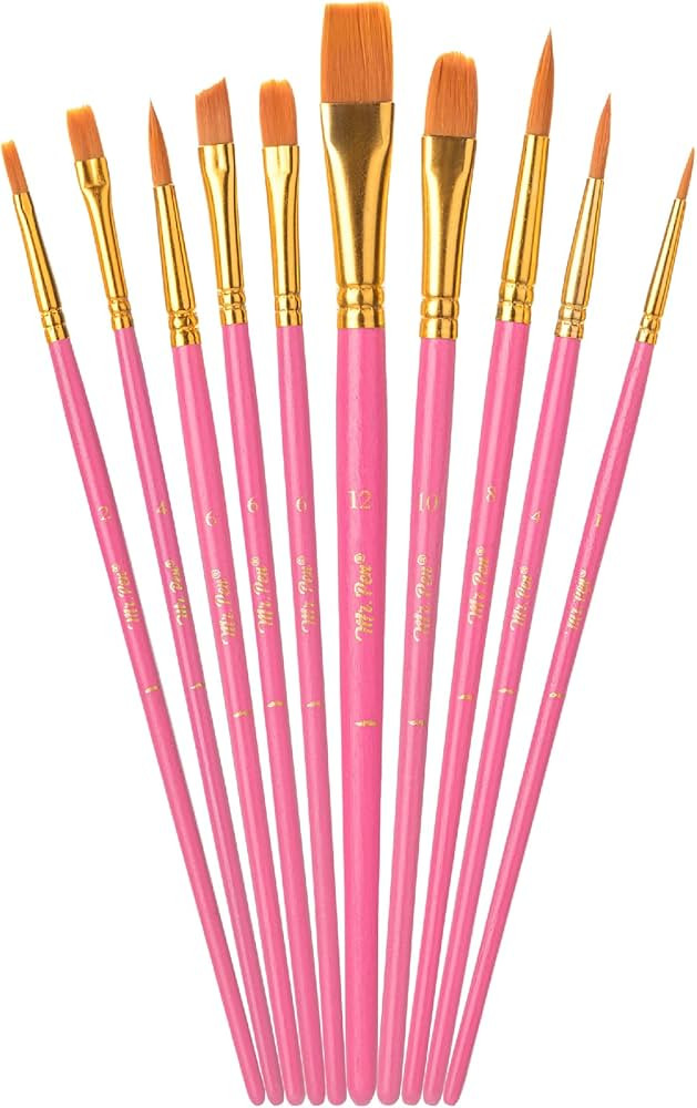 Mr. Pen- Artist Paint Brushes for Acrylic Painting, 10 pcs, Berry Bloom Ergonomic Wooden Handle, ... | Amazon (US)