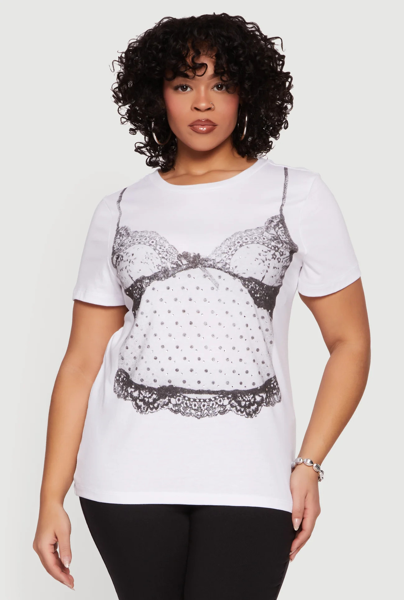 Plus Size Rhinestone Cami Graphic Tee | Rainbow Shops