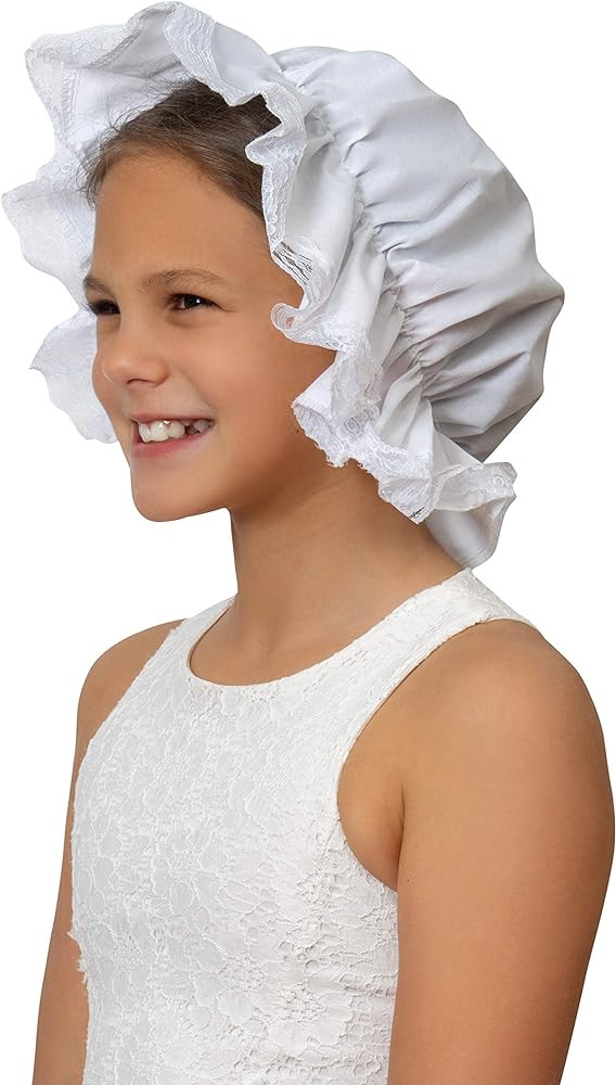 White Mob Cap Accessory - Grandma Night Bonnet Colonial Costume Nightcap Mop Hat Accessories for ... | Amazon (US)