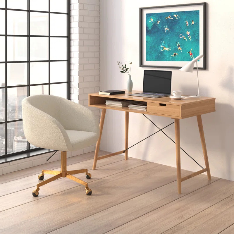 Darius Melinda Boucle Rolling Conference Chair | Wayfair North America